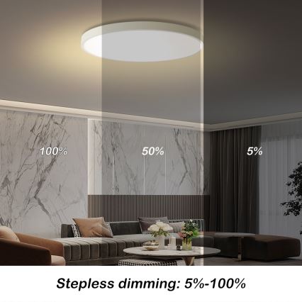 Brilagi - hämardatav LED-laelamp POOL SMART LED/100W/230V 3000-6000K läbimõõt 80 cm Wi-Fi Tuya valge + kaugjuhtimispult