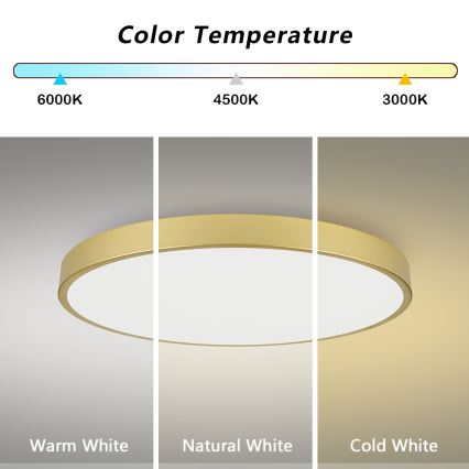 Brilagi - LED hämardatav laelamp POOL SMART LED/128W/230V 3000-6000K 100 cm kuldne Wi-Fi Tuya + kaugjuhtimispult
