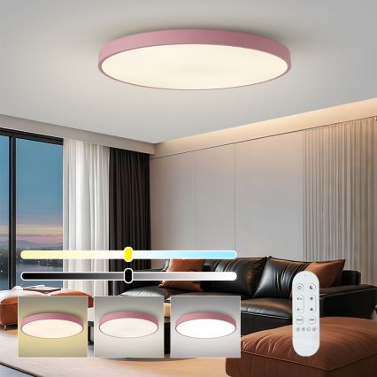 Brilagi - hämardatav LED-valgusti POOL SMART LED/128W/230V, Ø 100 cm, 3000–6000 K, Tuya Wi‑Fi + kaugjuhtimispult, roosa