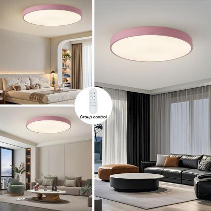Brilagi - hämardatav LED-valgusti POOL SMART LED/128W/230V, Ø 100 cm, 3000–6000 K, Tuya Wi‑Fi + kaugjuhtimispult, roosa