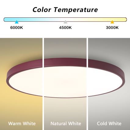 Brilagi - LED hämardatav valgusti POOL SMART LED/128W/230V läbimõõt 100 cm 3000-6000K Wi-Fi Tuya + kaugjuhtimispult bordoopunane