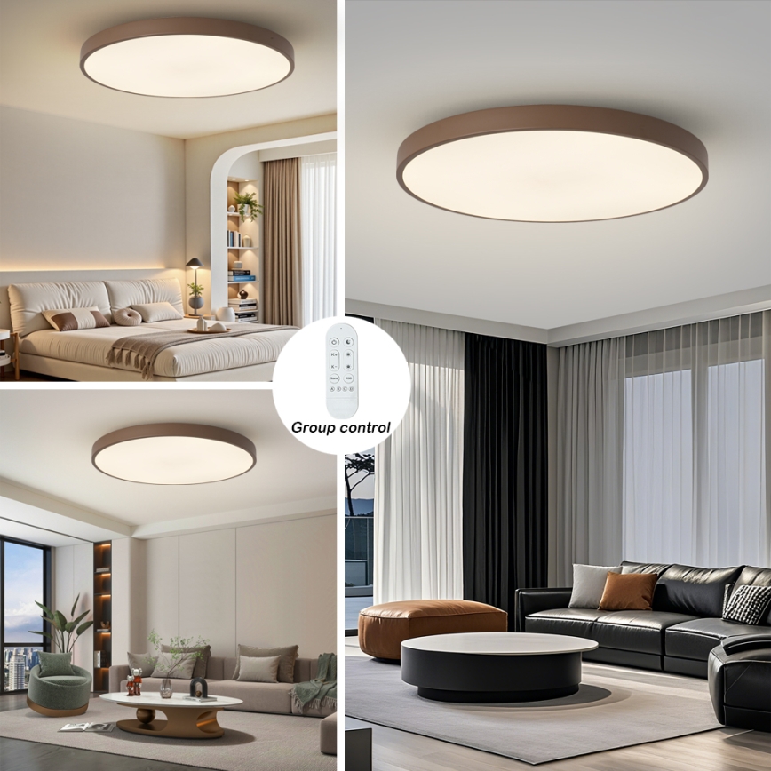 Brilagi - hämardatav LED-valgusti POOL SMART LED/128W/230V läbimõõt 100 cm 3000-6000K Wi-Fi Tuya + kaugjuhtimispult pruun