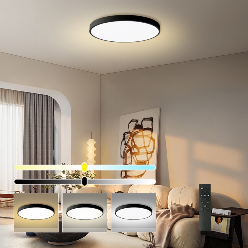 Brilagi - hämardatav LED-laevalgusti POOL SMART LED/180W/230V 3000-6000K läbimõõt 120 cm Wi-Fi Tuya must + kaugjuhtimispult