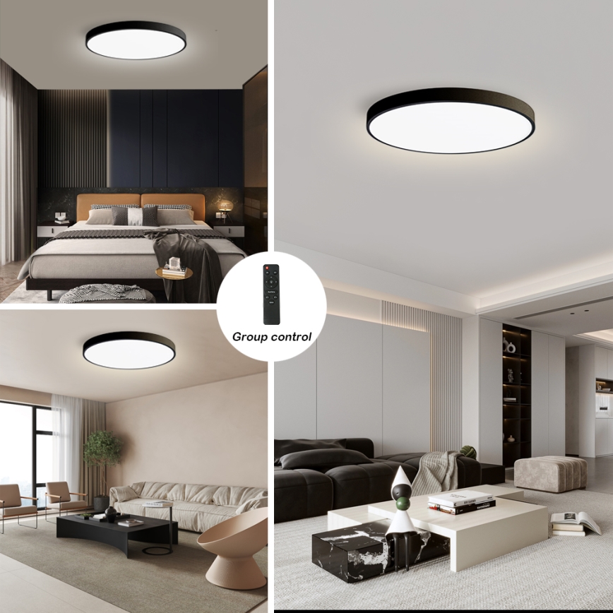 Brilagi - hämardatav LED-laevalgusti POOL SMART LED/180W/230V 3000-6000K läbimõõt 120 cm Wi-Fi Tuya must + kaugjuhtimispult