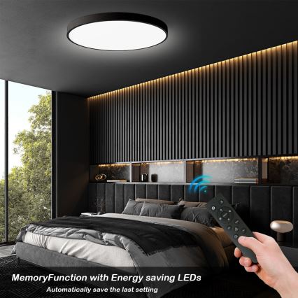 Brilagi - hämardatav LED-laevalgusti POOL SMART LED/180W/230V 3000-6000K läbimõõt 120 cm Wi-Fi Tuya must + kaugjuhtimispult