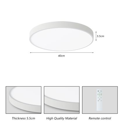 Brilagi - LED hämardatav laelamp POOL SMART LED/48W/230V 40 cm 3000-6000K Wi-Fi Tuya + kaugjuhtimispult valge
