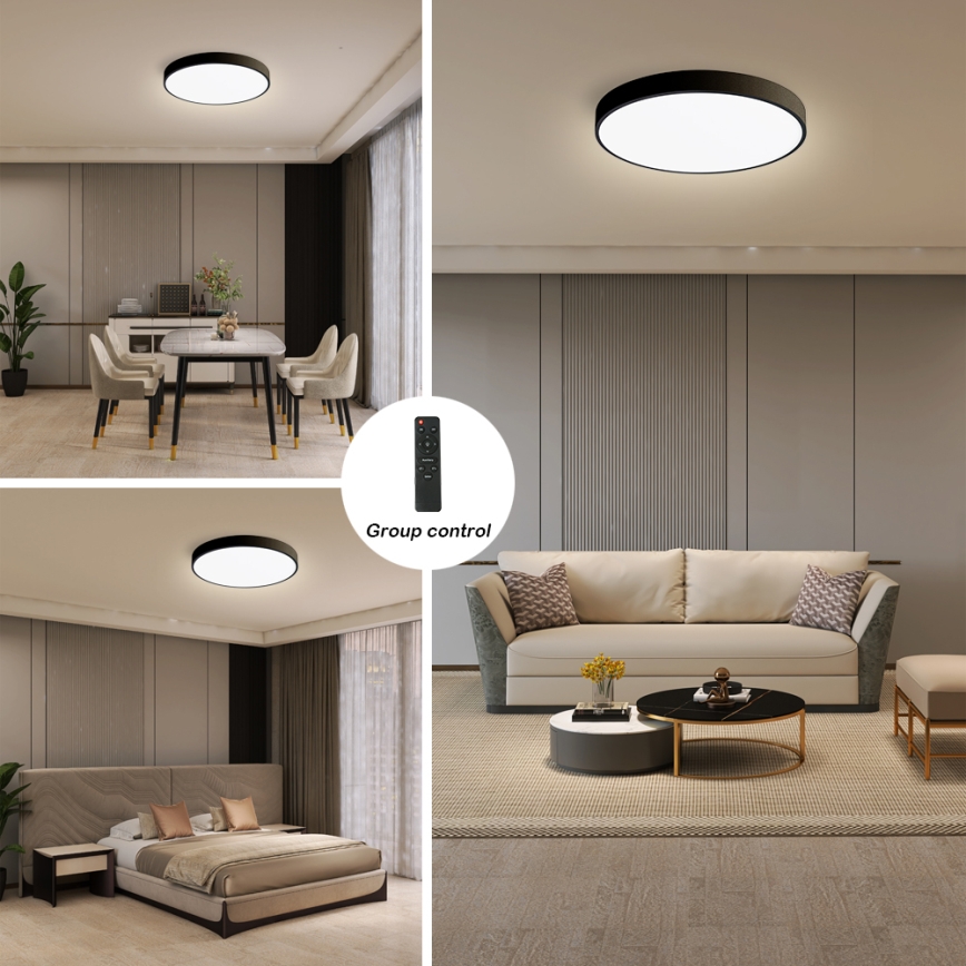 Brilagi - LED hämardatav laelamp POOL SMART LED/48W/230V 40 cm 3000-6000K Wi-Fi Tuya + kaugjuhtimispult must
