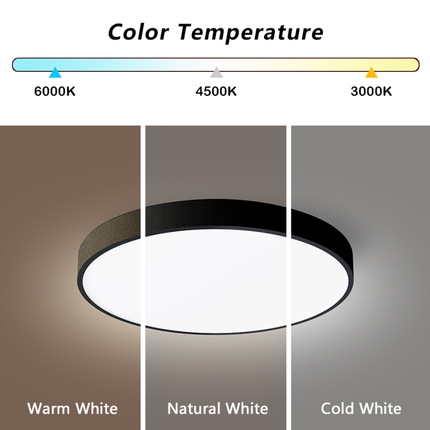 Brilagi - LED hämardatav laelamp POOL SMART LED/48W/230V 40 cm 3000-6000K Wi-Fi Tuya + kaugjuhtimispult must