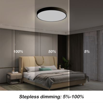Brilagi - LED hämardatav laelamp POOL SMART LED/48W/230V 40 cm 3000-6000K Wi-Fi Tuya + kaugjuhtimispult must