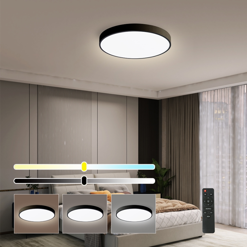 Brilagi - LED hämardatav laelamp POOL SMART LED/48W/230V 40 cm 3000-6000K Wi-Fi Tuya + kaugjuhtimispult must