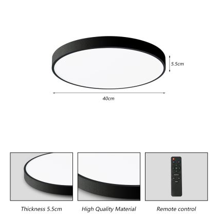 Brilagi - LED hämardatav laelamp POOL SMART LED/48W/230V 40 cm 3000-6000K Wi-Fi Tuya + kaugjuhtimispult must