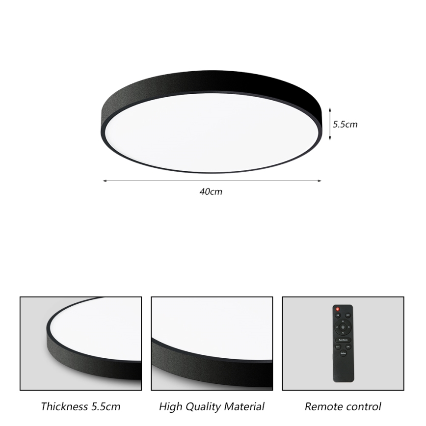 Brilagi - LED hämardatav laelamp POOL SMART LED/48W/230V 40 cm 3000-6000K Wi-Fi Tuya + kaugjuhtimispult must