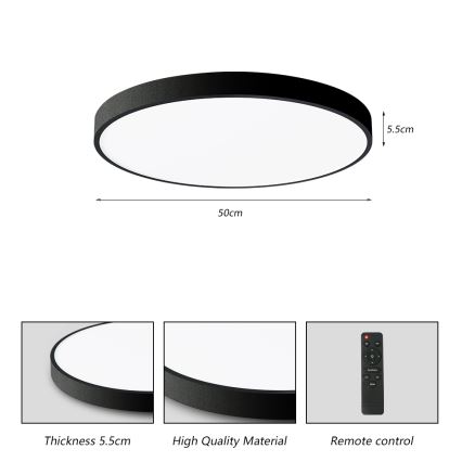 Brilagi - LED Hämardatav laevalgusti POOL SMART LED/60W/230V 50 cm 3000-6000K Wi-Fi Tuya + kaugjuhtimispult must