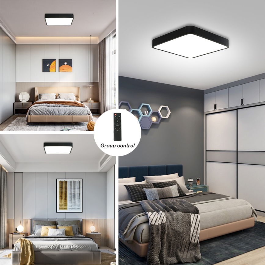 Brilagi - LED Hämardatav laevalgusti POOL SQUARE LED/36W/230V 3000-6000K 40x40 cm must + kaugjuhtimispult