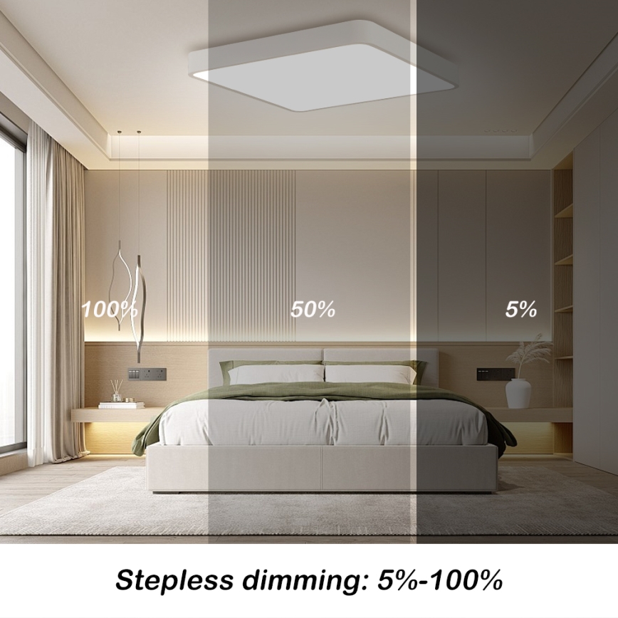 Brilagi - LED Hämardatav laevalgusti POOL SQUARE LED/36W/230V 3000-6000K 40x40 cm valge + kaugjuhtimispult