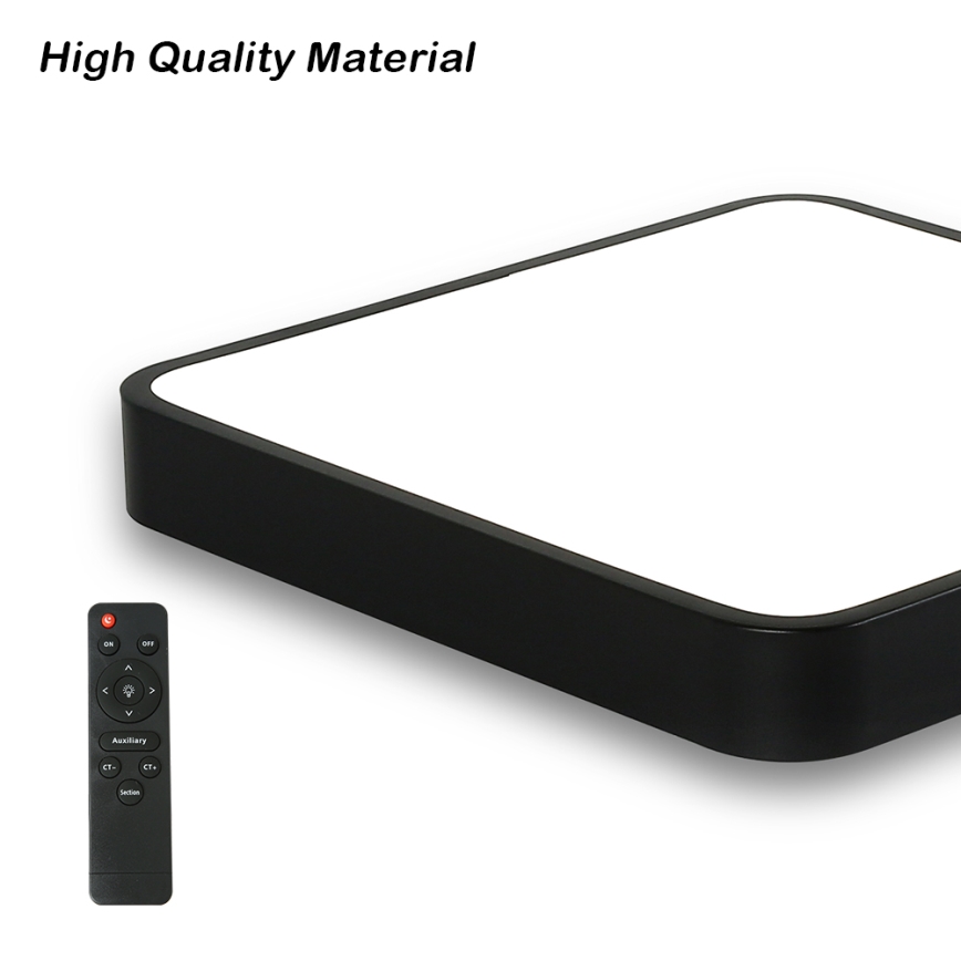 Brilagi - LED Hämardatav laevalgusti POOL SQUARE LED/48W/230V 3000-6000K 50x50 cm must + kaugjuhtimispult