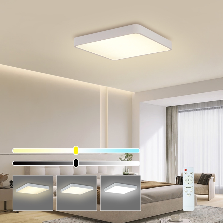 Brilagi - LED Hämardatav laevalgusti POOL SQUARE LED/48W/230V 3000-6000K 50x50 cm valge + kaugjuhtimispult