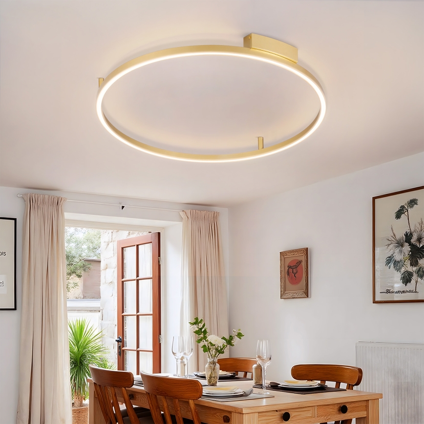 Brilagi - PORTOFINO hämardatav LED laelamp 60W/230V 3000-6000K läbimõõt 80 cm kuldne + kaugjuhtimispult