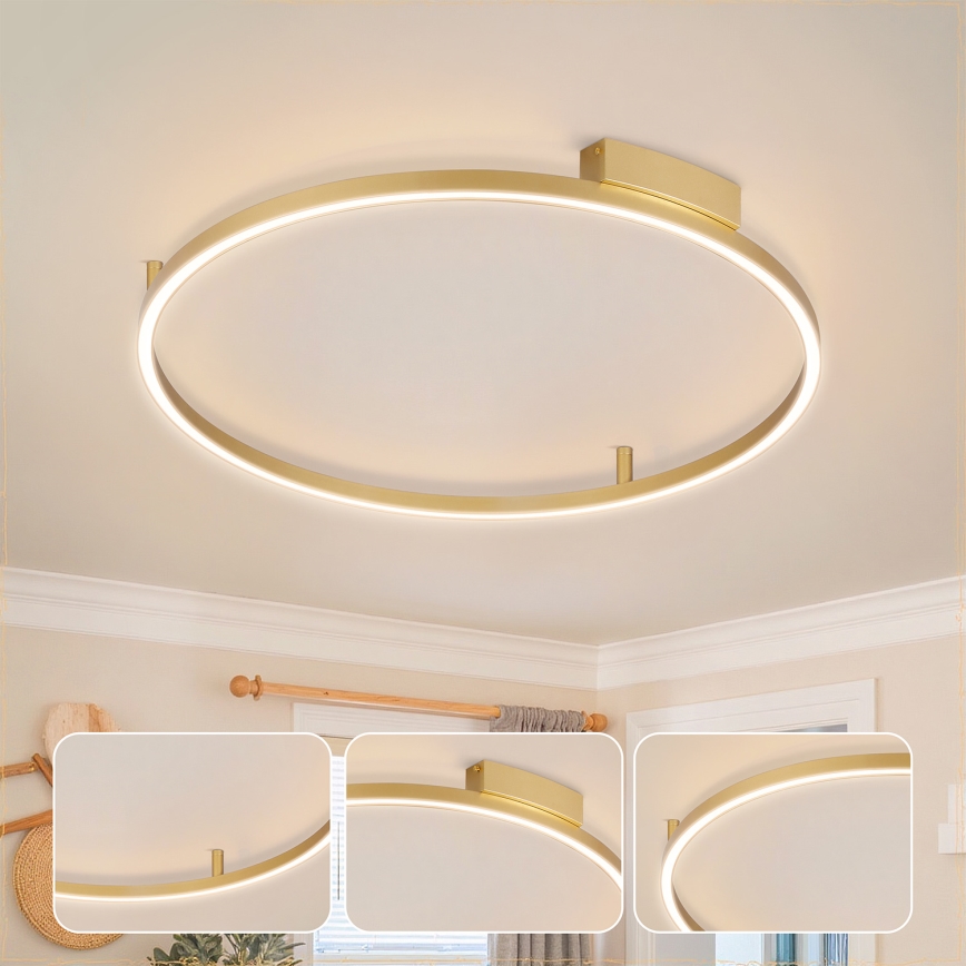 Brilagi - PORTOFINO hämardatav LED laelamp 60W/230V 3000-6000K läbimõõt 80 cm kuldne + kaugjuhtimispult