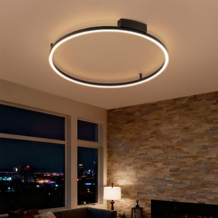 Brilagi - Hämardatav LED-laevalgusti PORTOFINO LED/60W/230V 3000-6000K läbimõõt 80 cm must + kaugjuhtimispult