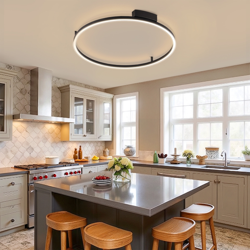 Brilagi - Hämardatav LED-laevalgusti PORTOFINO LED/60W/230V 3000-6000K läbimõõt 80 cm must + kaugjuhtimispult