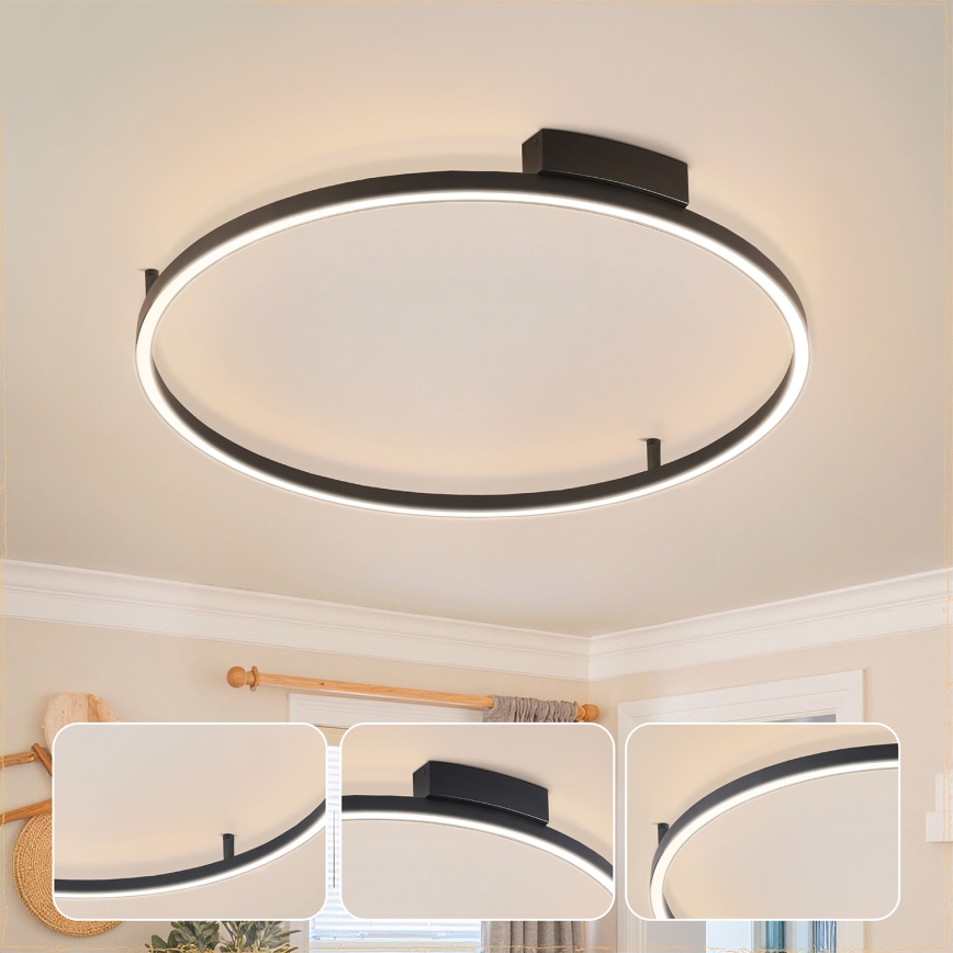 Brilagi - Hämardatav LED-laevalgusti PORTOFINO LED/60W/230V 3000-6000K läbimõõt 80 cm must + kaugjuhtimispult
