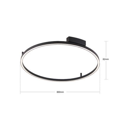 Brilagi - Hämardatav LED-laevalgusti PORTOFINO LED/60W/230V 3000-6000K läbimõõt 80 cm must + kaugjuhtimispult