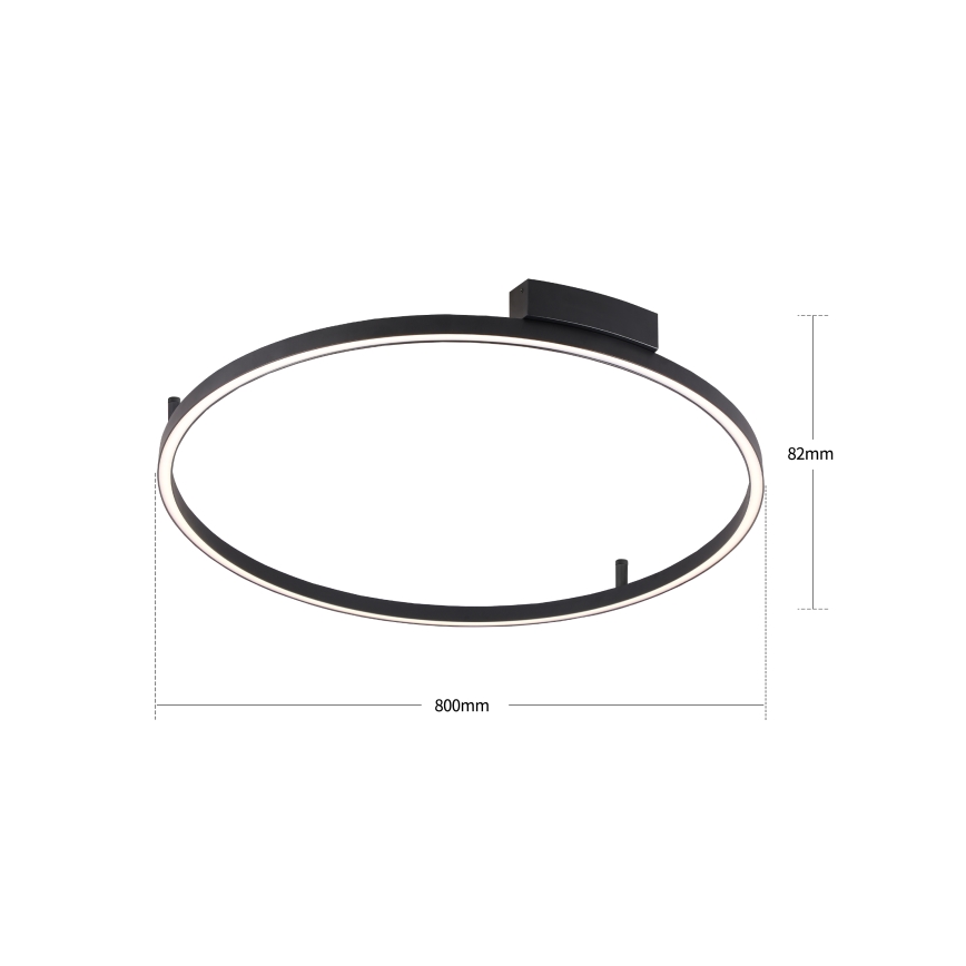 Brilagi - Hämardatav LED-laevalgusti PORTOFINO LED/60W/230V 3000-6000K läbimõõt 80 cm must + kaugjuhtimispult