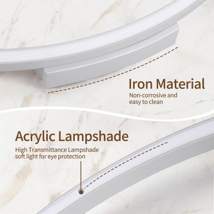 Brilagi - Hämardatav laelamp PORTOFINO LED/60W/230V 3000–6000K Ø 80 cm, hõbedane + kaugjuhtimispult