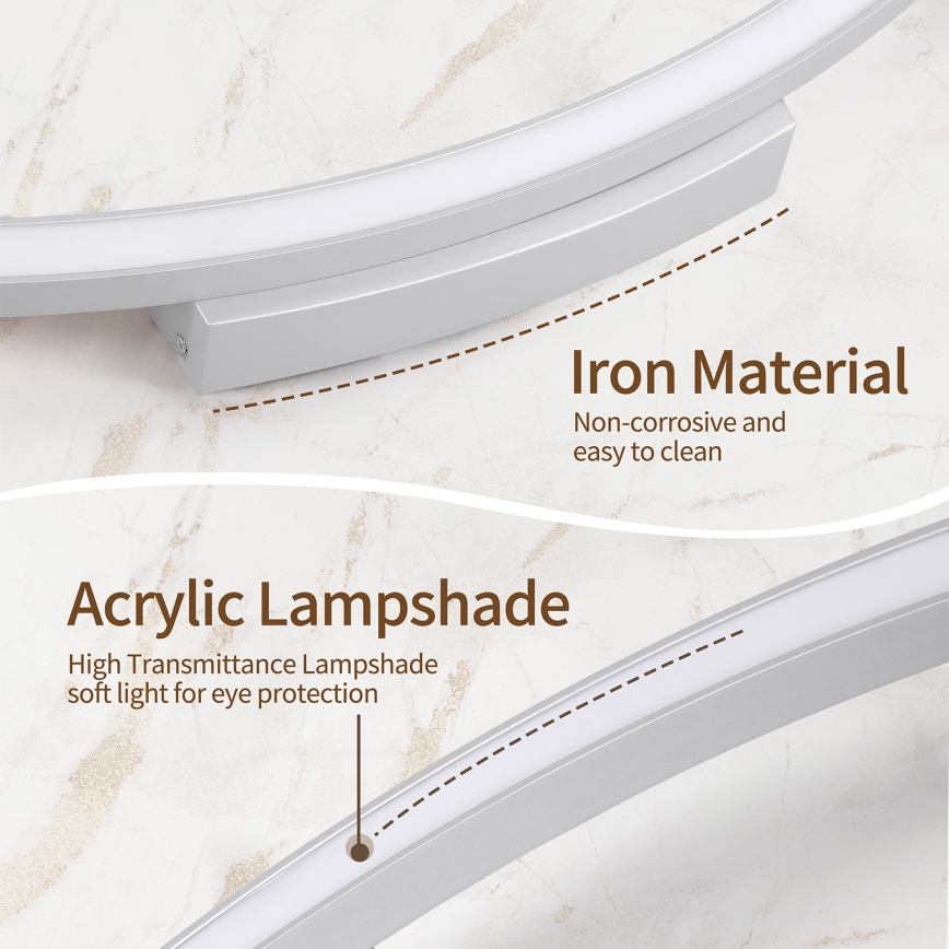 Brilagi - Hämardatav laelamp PORTOFINO LED/60W/230V 3000–6000K Ø 80 cm, hõbedane + kaugjuhtimispult