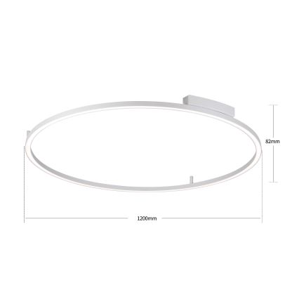 Brilagi - PORTOFINO hämardatav LED-laelamp 85W 230V 3000–6000K Ø 120 cm hõbedane + kaugjuhtimispult