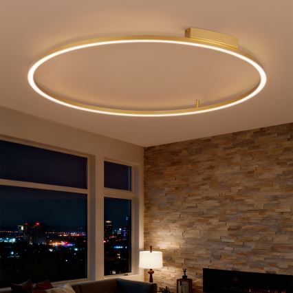 Brilagi - Hämardatav PORTOFINO LED-laelamp LED/85W/230V 3000-6000K läbimõõt 120 cm, kuldne + kaugjuhtimispult