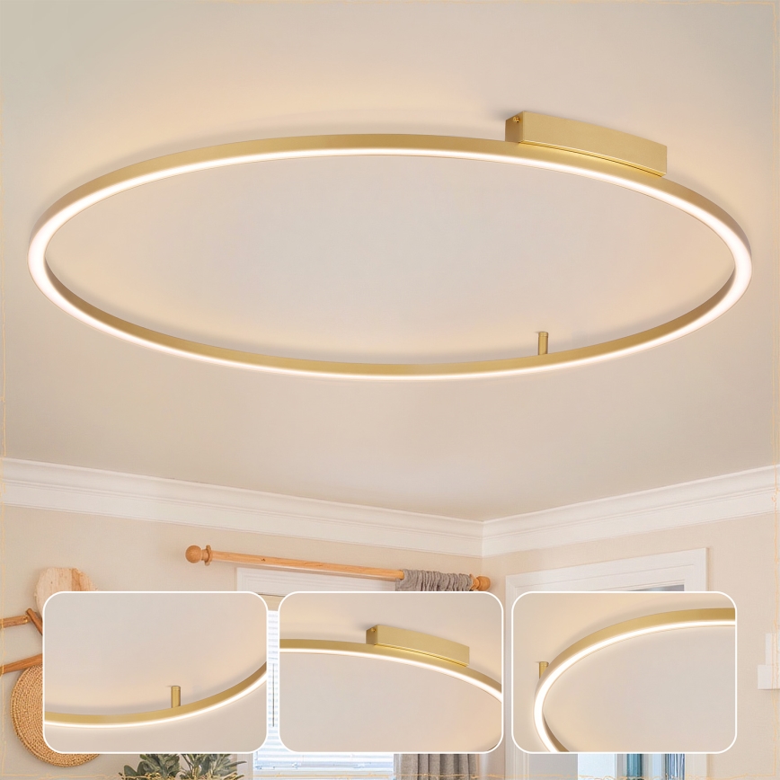 Brilagi - Hämardatav PORTOFINO LED-laelamp LED/85W/230V 3000-6000K läbimõõt 120 cm, kuldne + kaugjuhtimispult