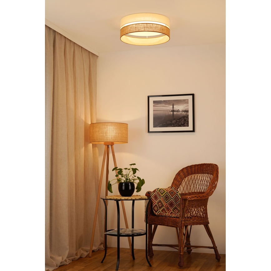 Brilagi - LED Hämardatav laevalgusti ROYAL YUTE LED/24W/230V d. 45 cm 3000/4000/6500K beež/kreemikas  + kaugjuhtimispult