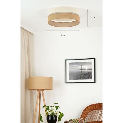 Brilagi - LED Hämardatav laevalgusti ROYAL YUTE LED/24W/230V d. 45 cm 3000/4000/6500K beež/kreemikas  + kaugjuhtimispult