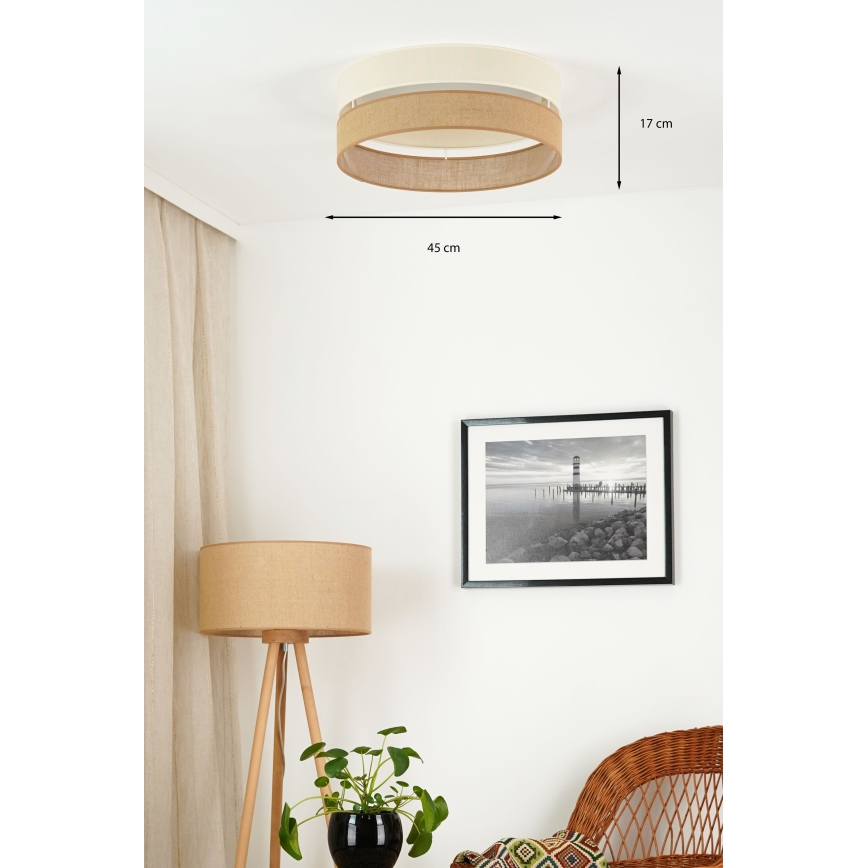 Brilagi - LED Hämardatav laevalgusti ROYAL YUTE LED/24W/230V d. 45 cm 3000/4000/6500K beež/kreemikas  + kaugjuhtimispult