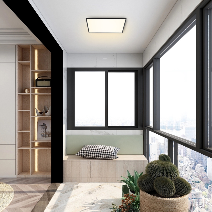 Brilagi - LED-hämardatav laevalgusti SLIMFRAME LED/36W/230V 45x45 cm 3000-6000K must + kaugjuhtimispult