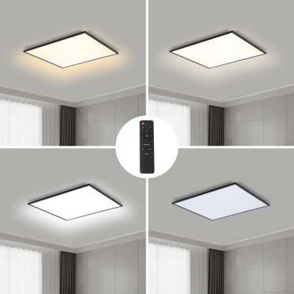 Brilagi - LED Hämardatav laevalgusti SLIMFRAME LED/36W/230V 45x45 cm 3000-6000K must + kaugjuhtimispult