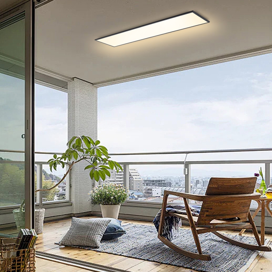 Brilagi - LED hämardatav laevalgusti SLIMFRAME LED/58W/230V 120x30 cm 3000-6000K must + kaugjuhtimispult