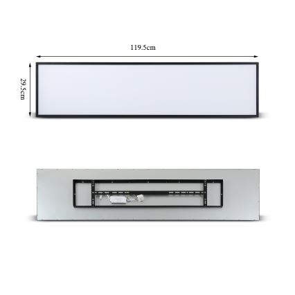 Brilagi - LED hämardatav laevalgusti SLIMFRAME LED/58W/230V 120x30 cm 3000-6000K must + kaugjuhtimispult