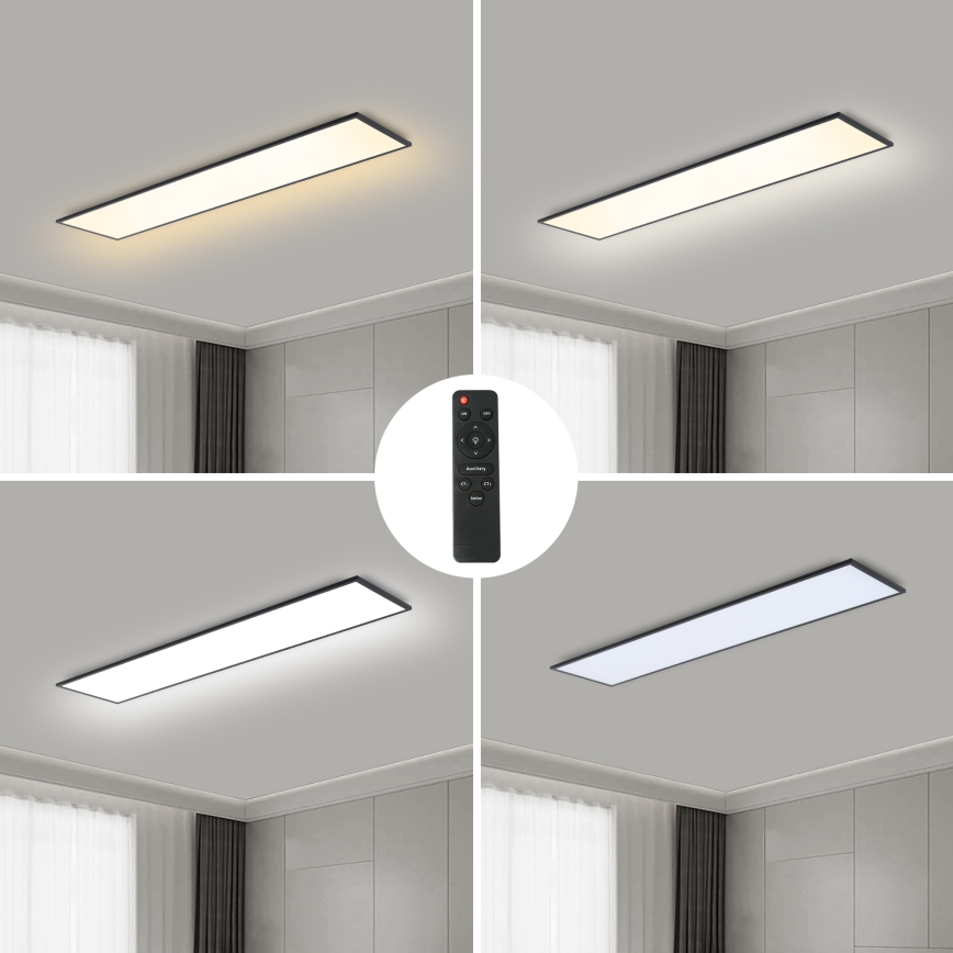 Brilagi - LED Hämardatav laevalgusti SLIMFRAME LED/58W/230V 120x30 cm 3000-6000K must + kaugjuhtimispult