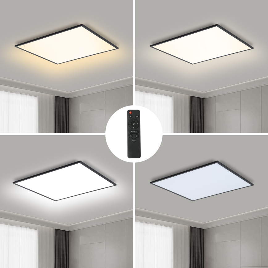 Brilagi - LED Hämardatav laevalgusti SLIMFRAME LED/58W/230V 60x60 cm 3000-6000K must + kaugjuhtimispult