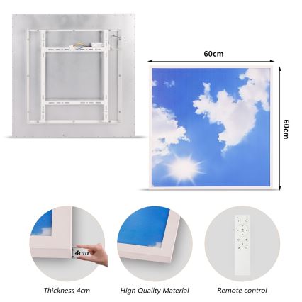 Brilagi - LED-hämardatav laevalgusti SLIMFRAME SKY LED/58W/230V 60x60 cm 3000-6000K hõbedane/sinine + kaugjuhtimispult