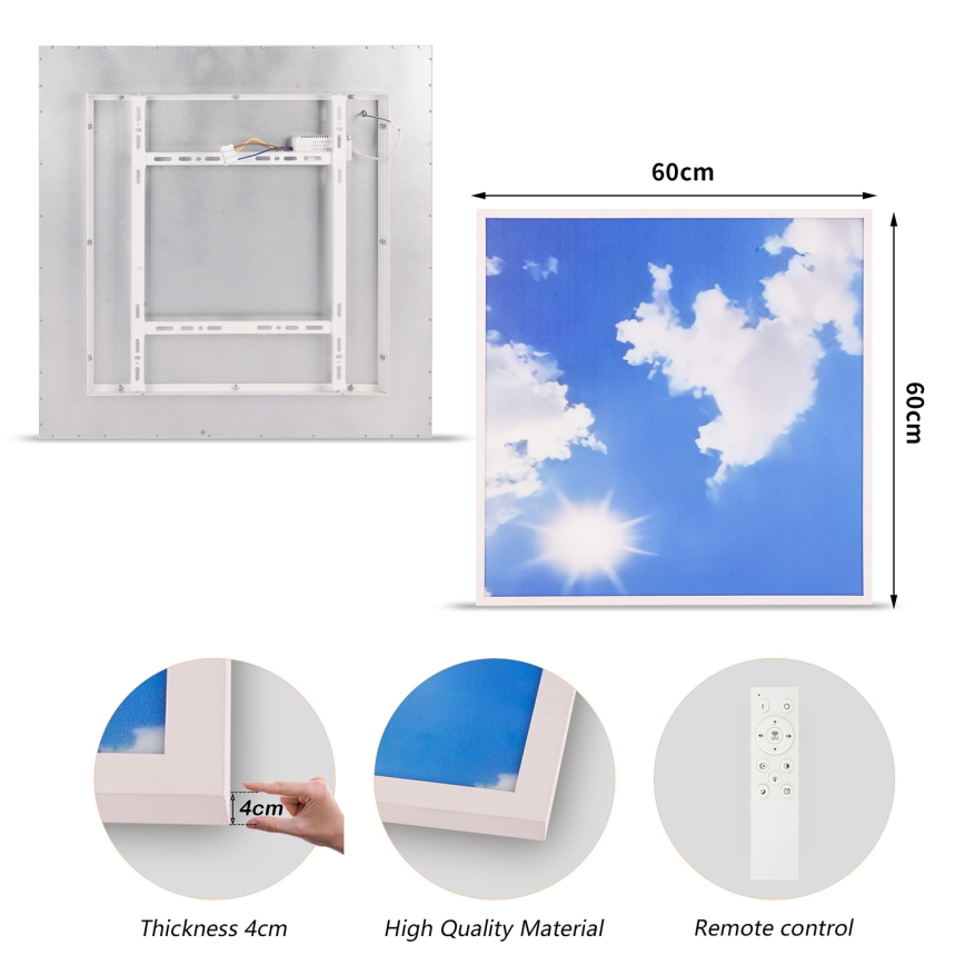 Brilagi - LED-hämardatav laevalgusti SLIMFRAME SKY LED/58W/230V 60x60 cm 3000-6000K hõbedane/sinine + kaugjuhtimispult