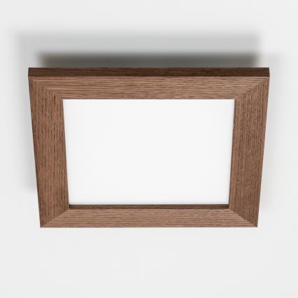 Brilagi - LED Hämardatav laevalgusti SLIMFRAME WOOD LED/25W/230V 34x34 cm 3000-6000K tumepruun + kaugjuhtimispult