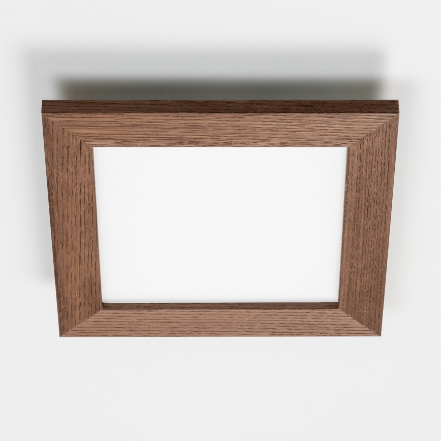 Brilagi - LED Hämardatav laevalgusti SLIMFRAME WOOD LED/25W/230V 34x34 cm 3000-6000K tumepruun + kaugjuhtimispult