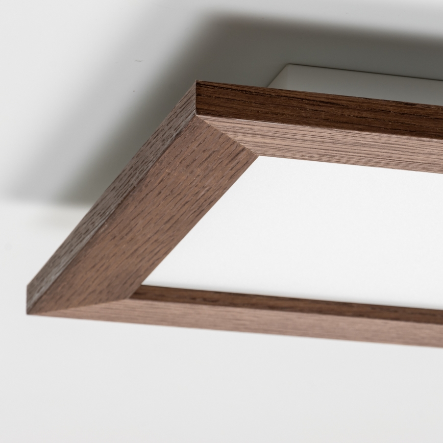 Brilagi - LED Hämardatav laevalgusti SLIMFRAME WOOD LED/25W/230V 34x34 cm 3000-6000K tumepruun + kaugjuhtimispult