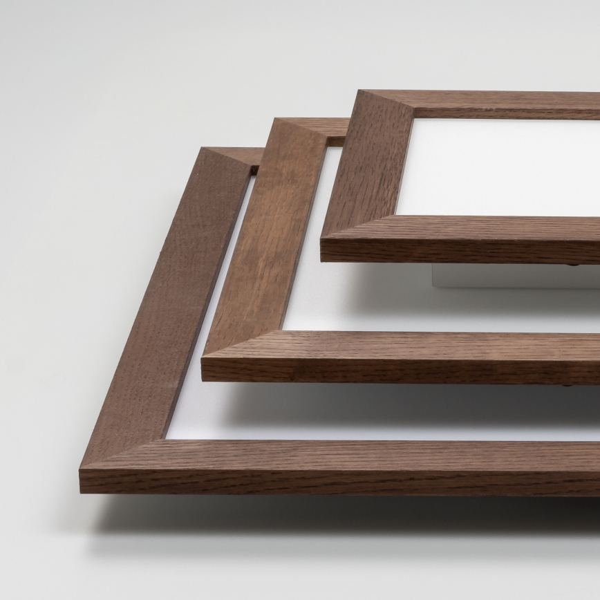 Brilagi - LED Hämardatav laevalgusti SLIMFRAME WOOD LED/25W/230V 34x34 cm 3000-6000K tumepruun + kaugjuhtimispult