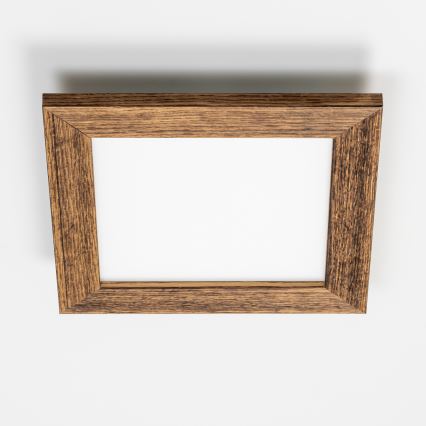 Brilagi - LED Hämardatav laevalgusti SLIMFRAME WOOD LED/25W/230V 34x34 cm 3000-6000K pruun + kaugjuhtimispult