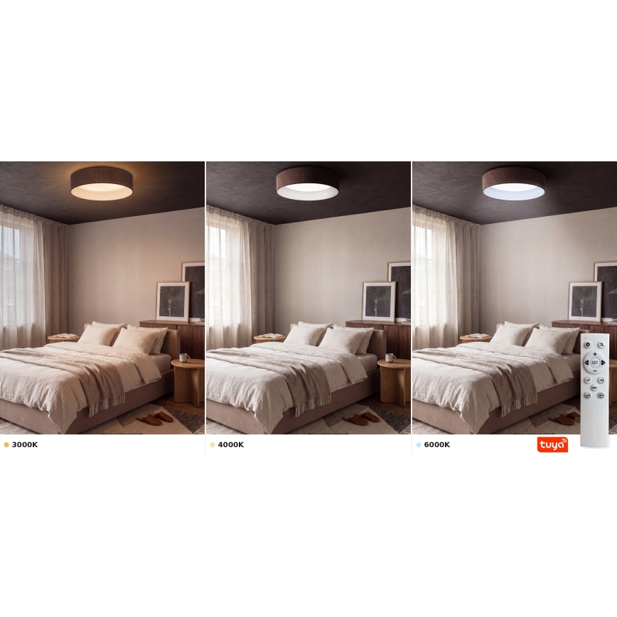Brilagi - hämardatav LED-laelamp VELVET SMARTIX STARS LED/36W/230V 3000-6000K läbimõõt 55 cm pruun Wi-Fi Tuya Beacon + kaugjuhtimispult